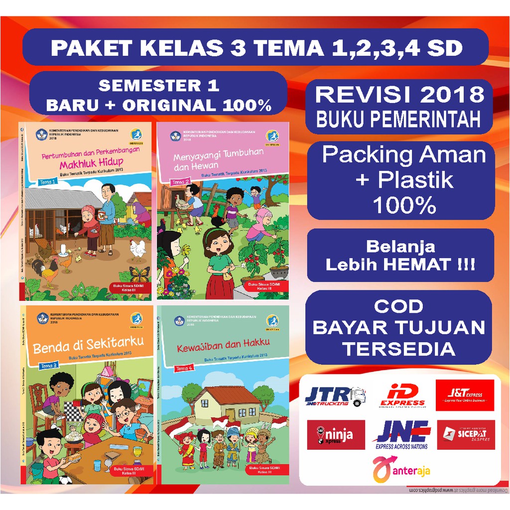 Jual Buku Tematik SD Kurikulum 2013 Kelas 3 Tema 1 - 4 Revisi Terbaru ...