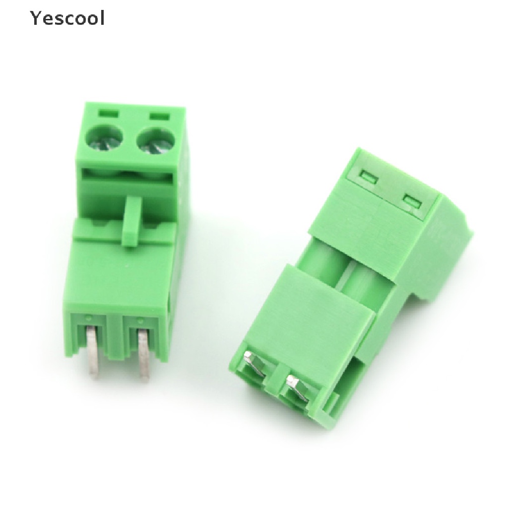 Yescool 20pcs Blok Terminal Konektor PCB Plug-in 2Pin Pitch 5.08mm