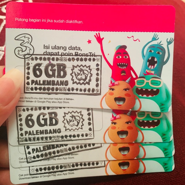 VOUCHER ISI ULANG KUOTA TRI AON6 6GB (5gb+1gb) reguler 24jam all jaringan