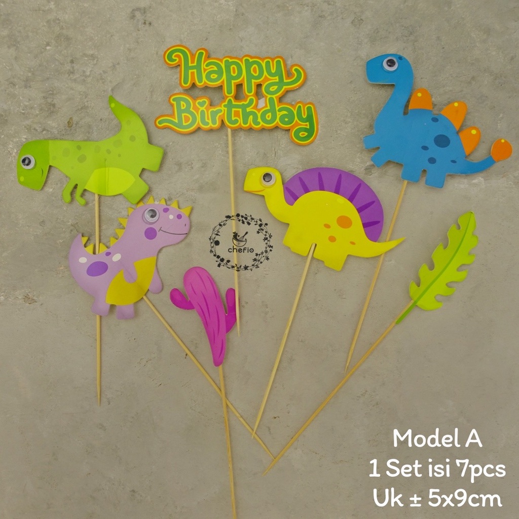 Chefio Cake Topper Kertas Happy Birthday Ultah Anak / Tusuk Hiasan Kue
