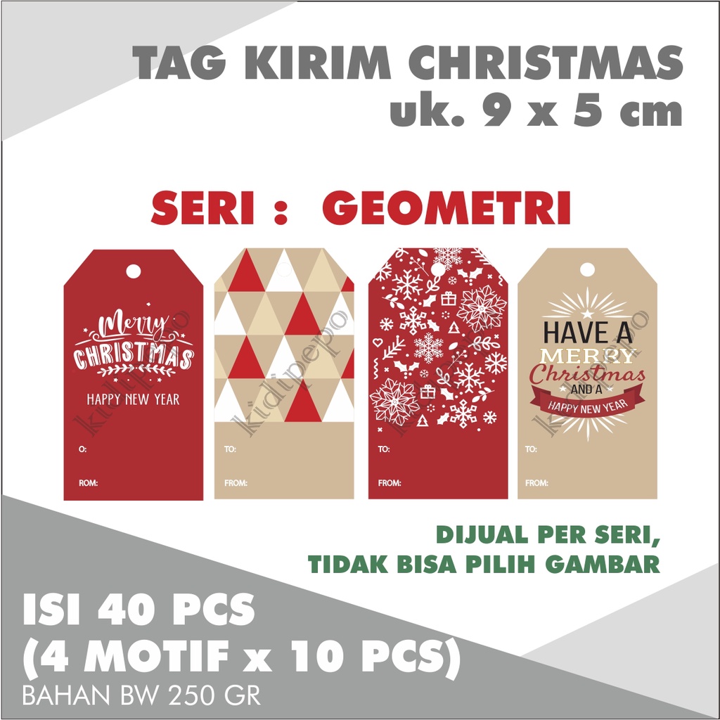 

HANGTAG KIRIM CHRISTMAS - SERI GEOMETRI – ISI 40 PCS