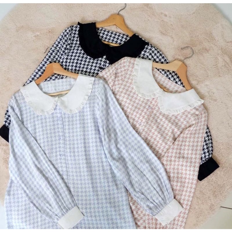 Houndstooth Blouse by Vanilla Hijab