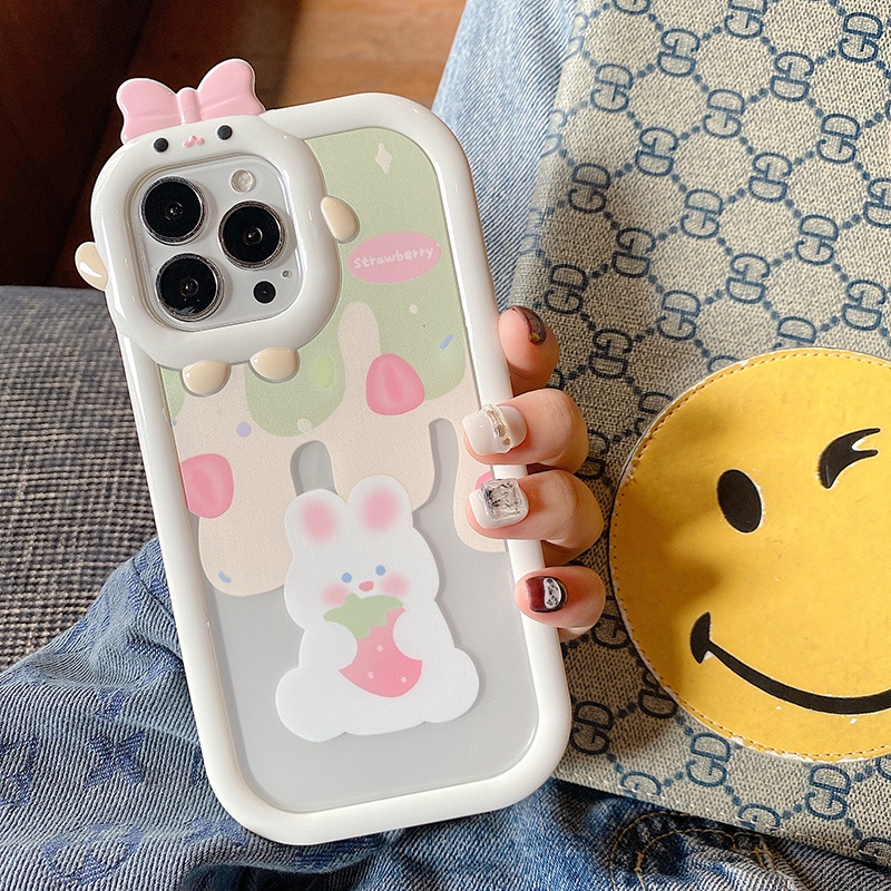 Ins Casing iPhone 14 14pro 14max 14prm 13 13pro 13prm 11 6splus 7Plus 8Plus Xr XS 13 12pro Max Motif Beruang Shockproof