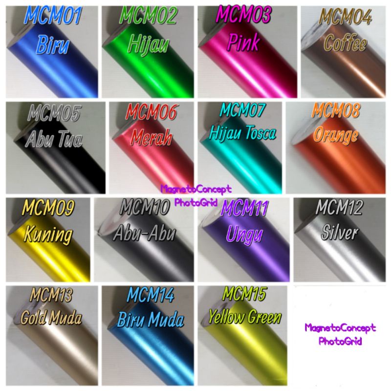 Sticker Skotlet Metalik Doff L50cm x P100cm Merk MCFix Stiker Satin Metallic Chrome  Krom Dop