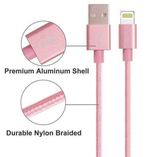 Nylon Braid Lightning USB Fast Charging Cable For Iphone Ipad