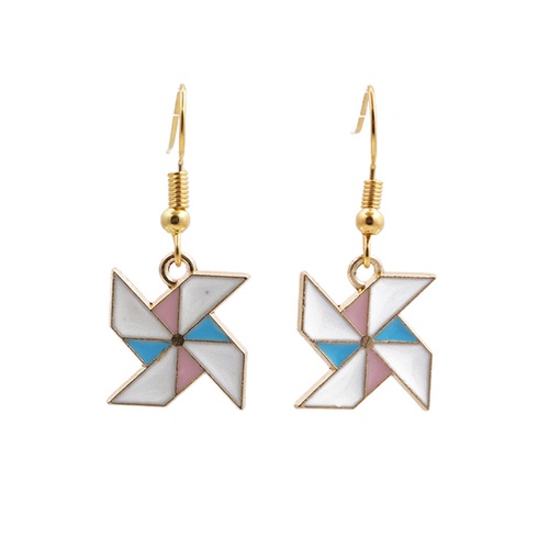 LRC Anting Gantung Fashion Windmill Windmill Panda Dripping Alloy Earrings K83020