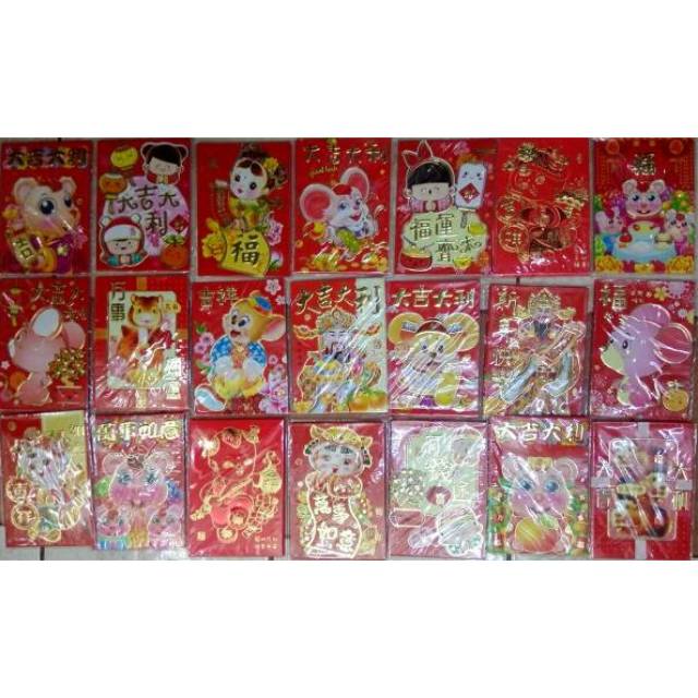 Kantong Angpao Tahun Babi Motif Random Isi 6Pcs