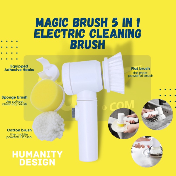 Sikat Elektrik 5 in 1/ Magic Brush 5 in 1 Electric Cleaning Brush Sikat Elektrik Pembersih Toilet Meja