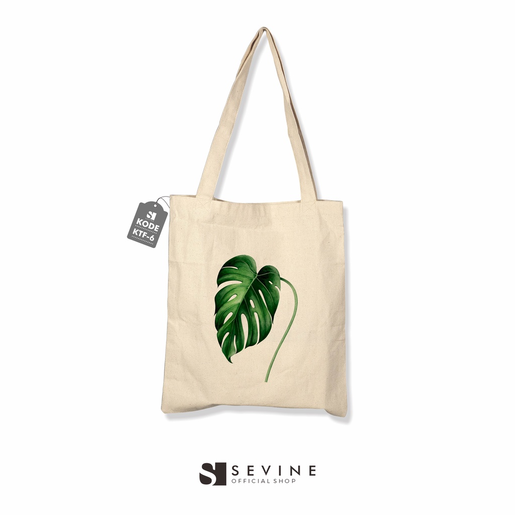 Sevine Tote Bag Kanvas Tas Wanita Fashion Totebag Tropical Aesthetic Series DTF Printing -KTF6