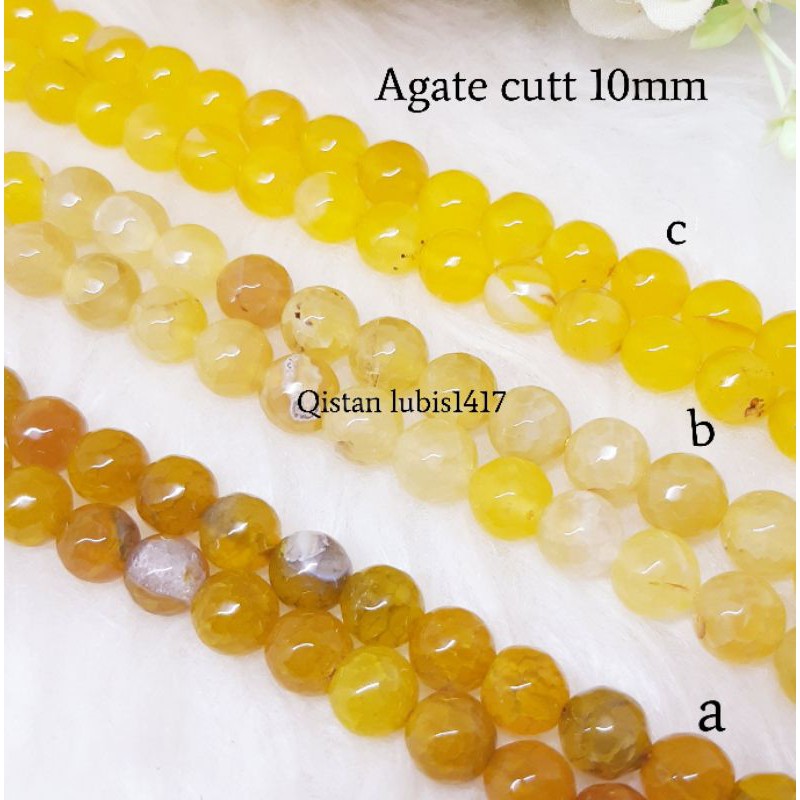 batu alam agate cutting 10mm serian kuning