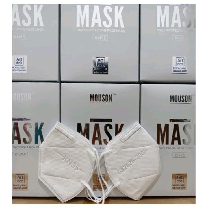 Masker KN95 Face Mask Isi 50pcs Disposable Face Mask mouson embos