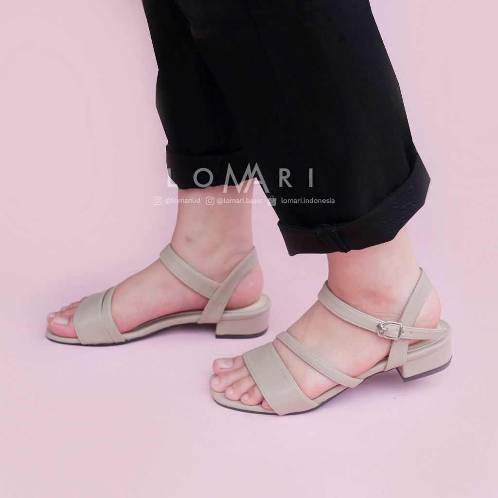GLYNN SERIES LOMARI 3CM - Sandal Heels Wanita-Beige