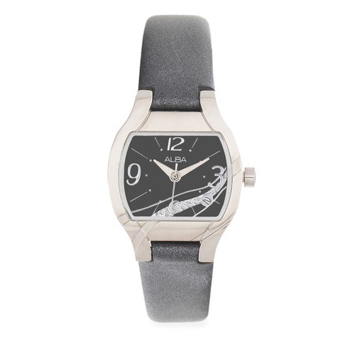 Alba Square AXTZ37X1 | Jam Tangan Wanita Kotak AXTZ37 Black Leather
