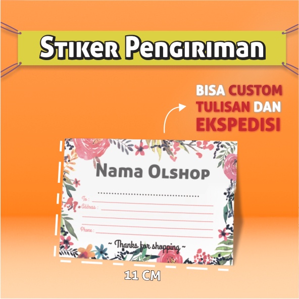 

STIKER LABEL PENGIRIMAN ONLINE SHOP TERMURAH BISA CUSTOM / STIKER PENGIRIMAN CHROMO / VINYL