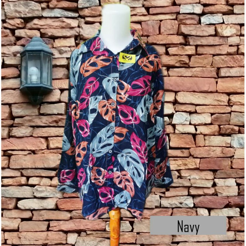 PROMO ATASAN/KEMEJA/BLOUSE MOTIF RAYON VISCOSE JUMBO LD 110 DAN 120