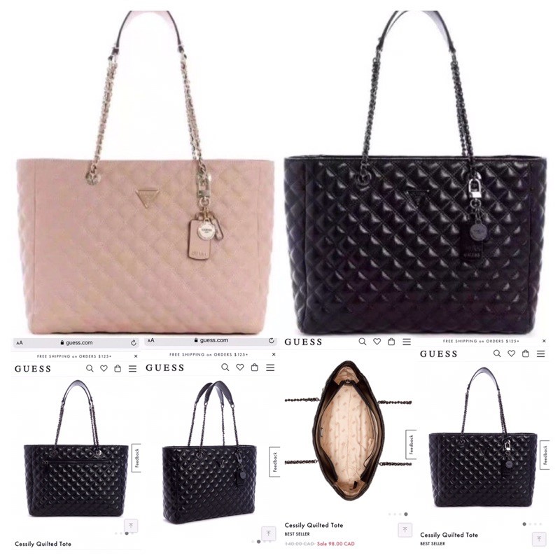 GUESS CESILLY QUILTED TOTE BAG