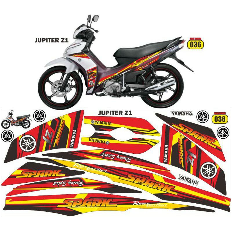 COD Decal Jupiter Z1 striping variasi Jupiter 2011 aksesoris body motor Jupiter