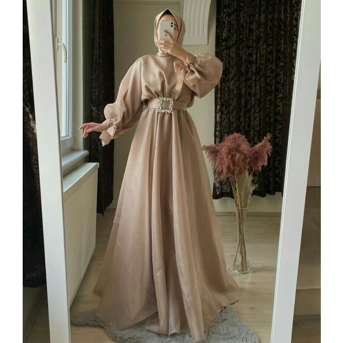 GAMIS GAUN ORGANZA / DRESS PESTA MUSLIMAH // GAUN TURKEY/ Dress Wedding / Dress maternity