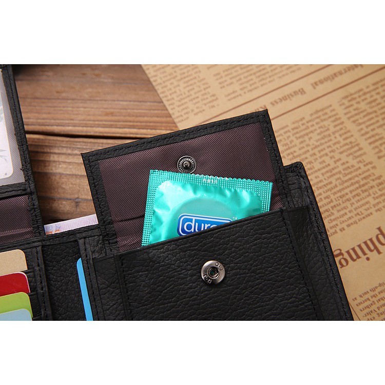 DOMPET UANG PRIA KULIT SAPI ASLI 100% DENGAN TEMPAT KOIN DAN RESLETING WALLET LEATHER JINBAOLAI 8041