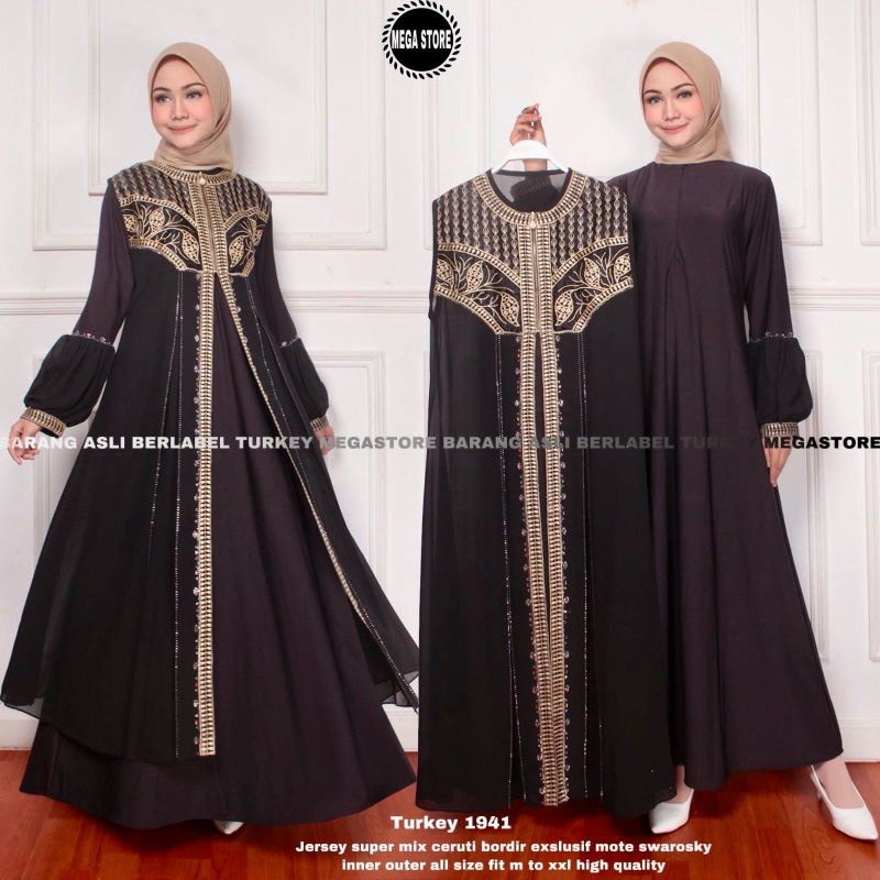 COD  Gamis Turki 1941 Abaya Busana Muslimah Mega Store Turkey Gamis Kondangan