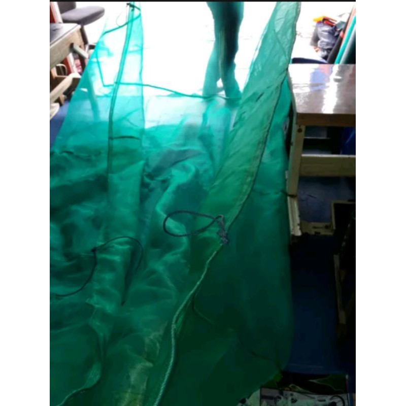 Waring keramba ikan kotak ukuran 4 x 1 x 1. waring hijau