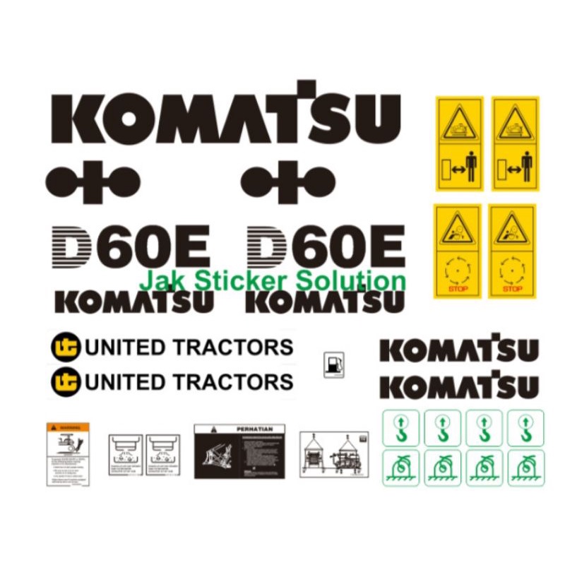 Stiker Dozer Komatsu D60E (Hitam) Sticker Alat Berat