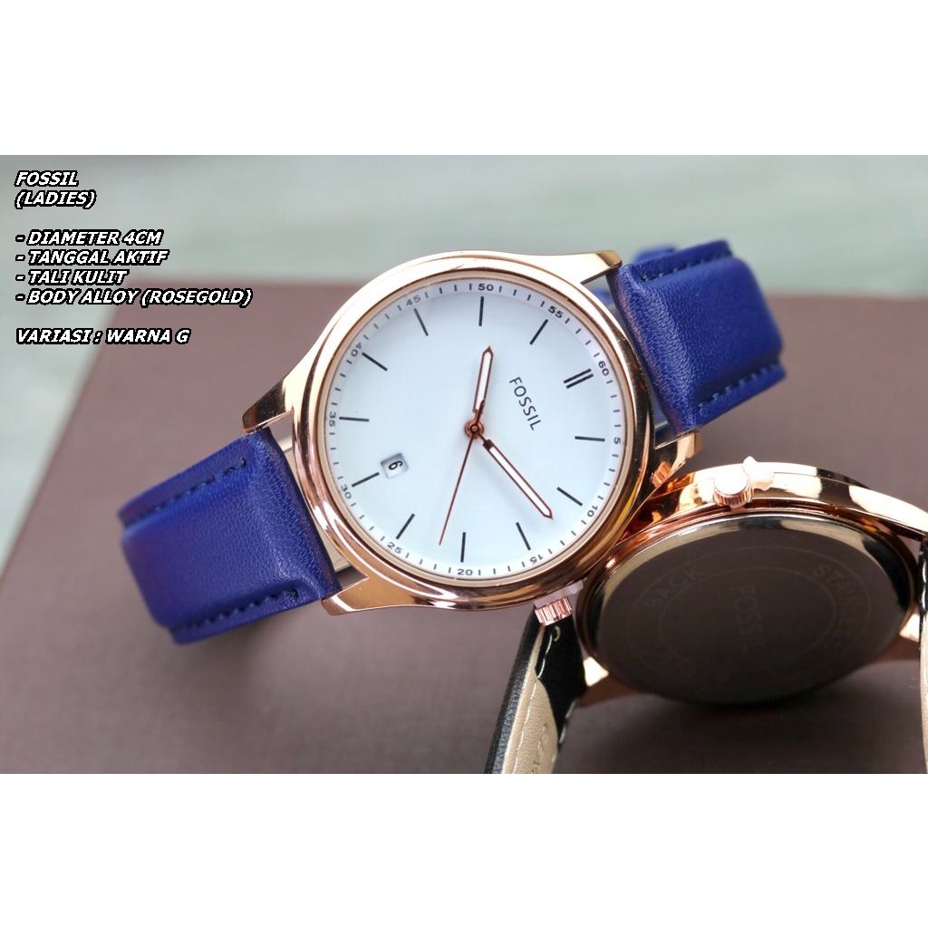 JAM TANGAN WANITA FASHION TALI KULIT BODY ALLOY ROSE GOLD TANGGAL AKTIF