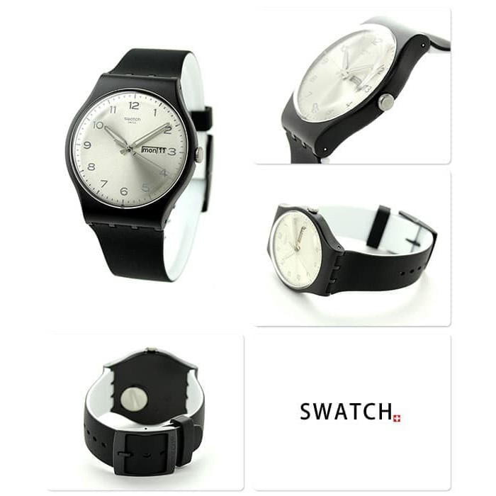 Swatch Analog Jam Tangan Karet Unisex SUOB717 SILVER FRIEND Original