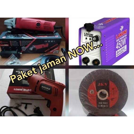 Paket Travo Las Lakoni Mesin Gerinda 4 Inchi Mesin Bor 10Mm Batu Sogoeasy