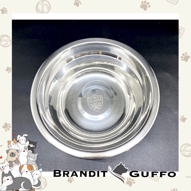 mangkok besi anjing tempat makan minum food grade anti karat 24 cm stainless mixing bowl