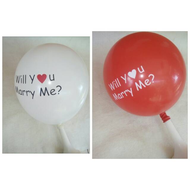 Balon latex print will you marry me/engagement/wedding