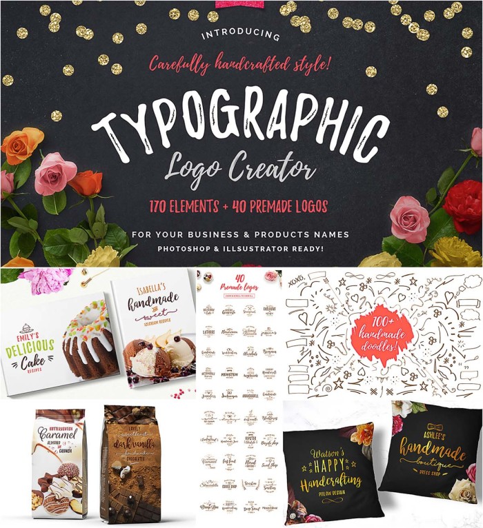 Typographic Logo Creator Mega Bundle - Photoshop &amp; Illustrator