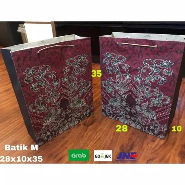 

(TERLARIS) READY STOK !!! Paperbag M 28x10x35 Batik Motif Goodie Bag Shopping