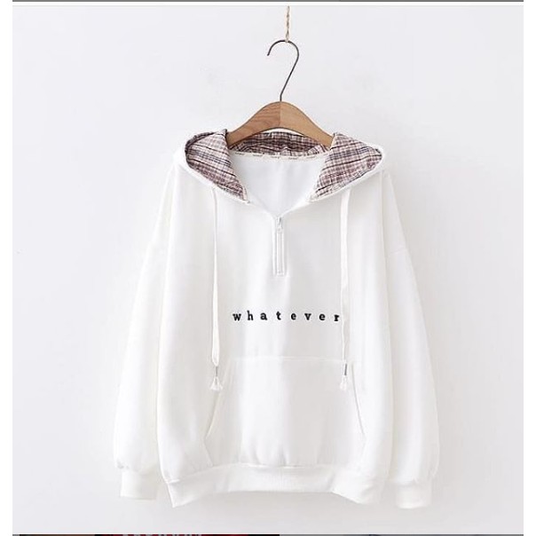 Sweater What ever hoodie Wanita Original Best Promo - Sweater Wanita - Baju Wanita (COD)-6