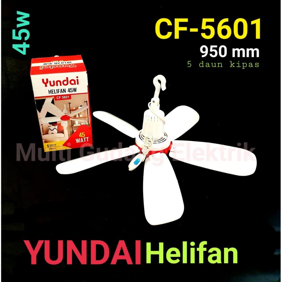 Kipas Angin Gantung Kipas Baling Yundai 45 Watt 5 baling CF 5601