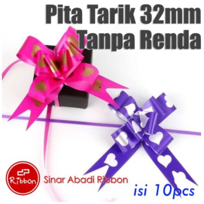 

12.12 Pita Tarik TANPA Renda 32mm Serut Besar Hiasan Parcel Kado Souvenir Pull Ribbon Bow 30 32mm