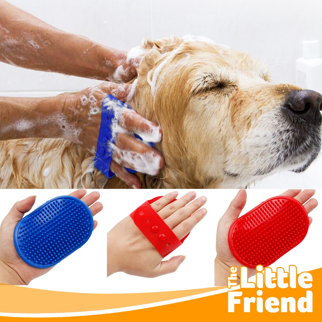 Sikat Mandi Tangan Pet Grooming Anjing Kucing Karet Lentur dan Lembut Elastis Murah Berkualitas.