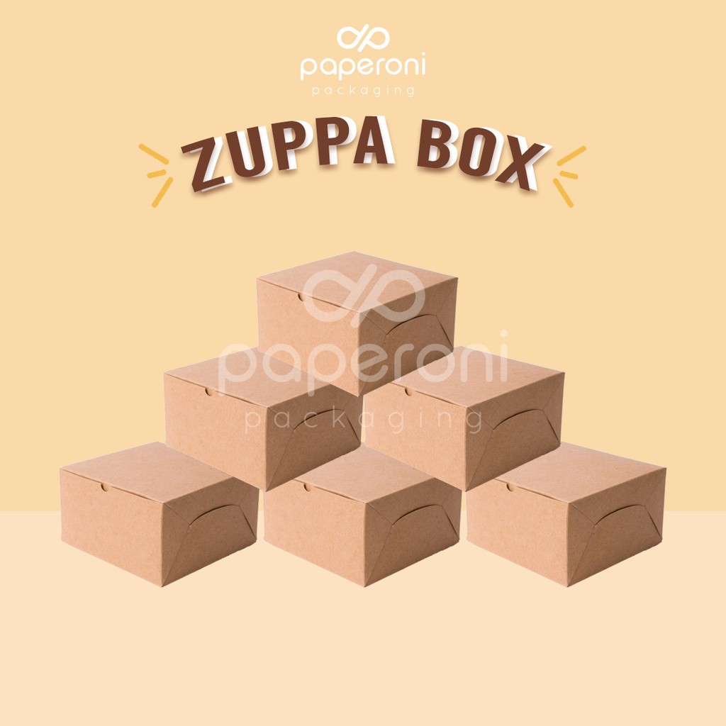 Kotak/Dus Zuppa Soup bahan Kertas/ECO Kraft Zuppa Box Laminated Pembelian 50 pcs