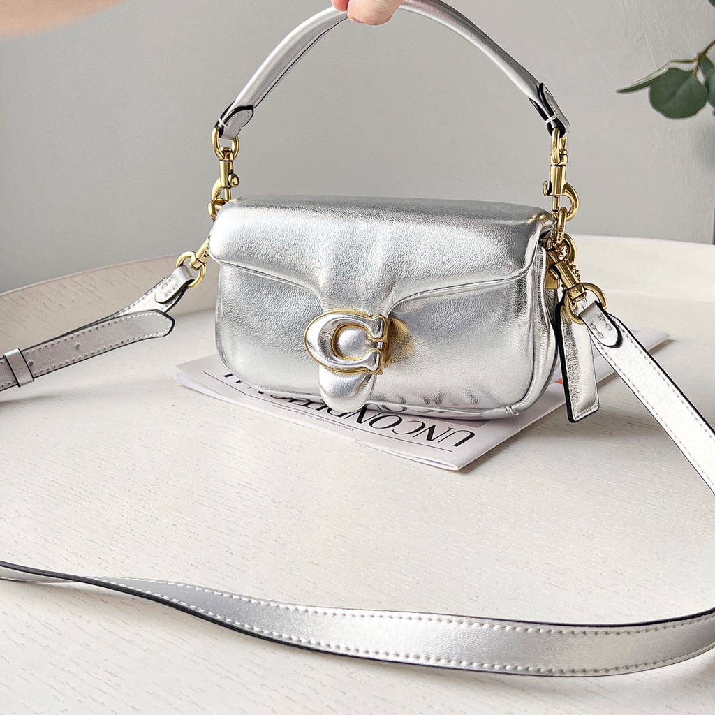 Spot new COACH C3880 ladies silver trumpet mini pillow Dionysian bag shoulder diagonal bag 3880