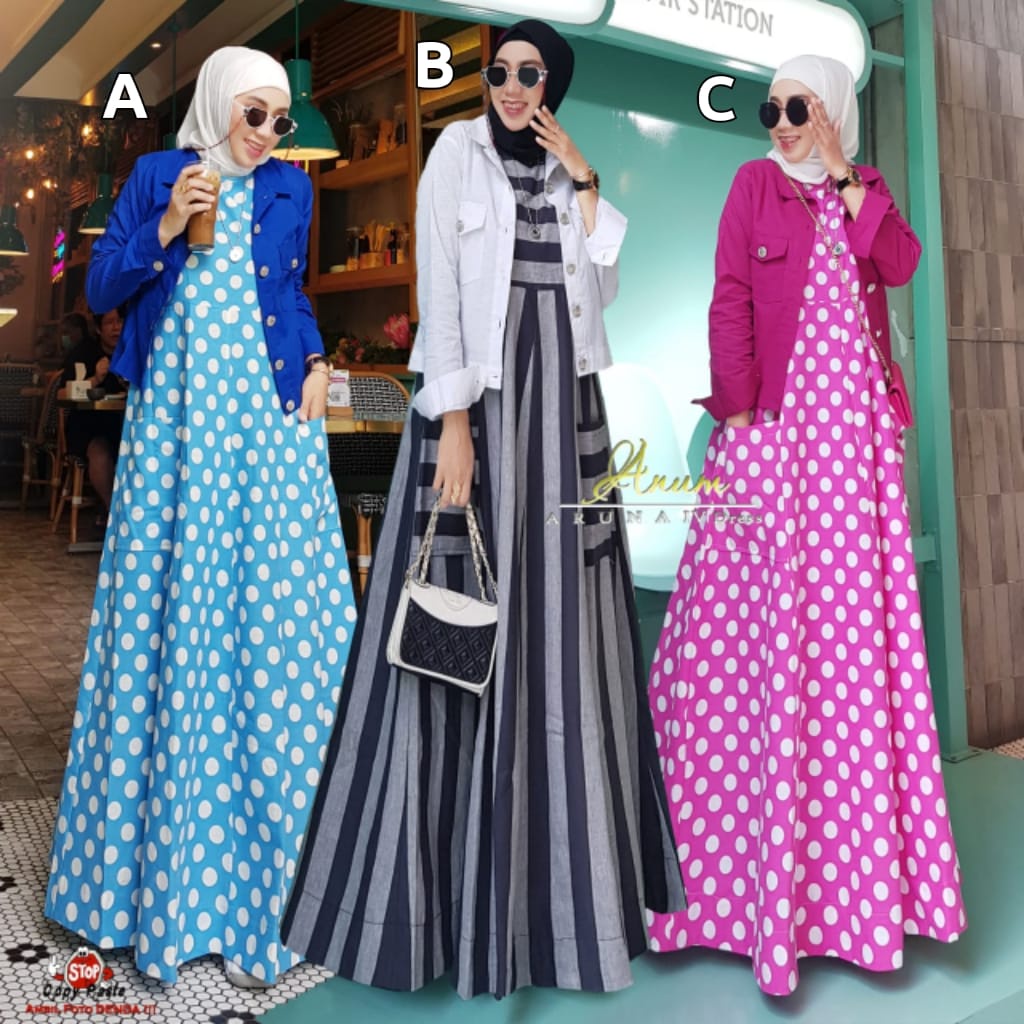 Aruna vol 4 by ANUM dress + midi cardigan Linen ZAHRA COLLECTION