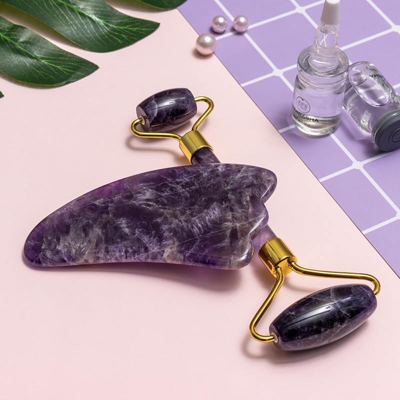 Gua Sha &amp; Roller Facial Massage - Amethyst