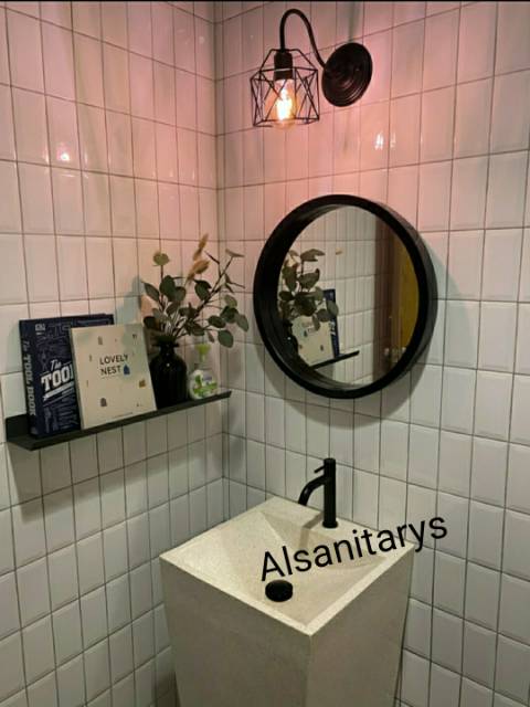 Kran wastafel bambu hitam kran cuci tangan