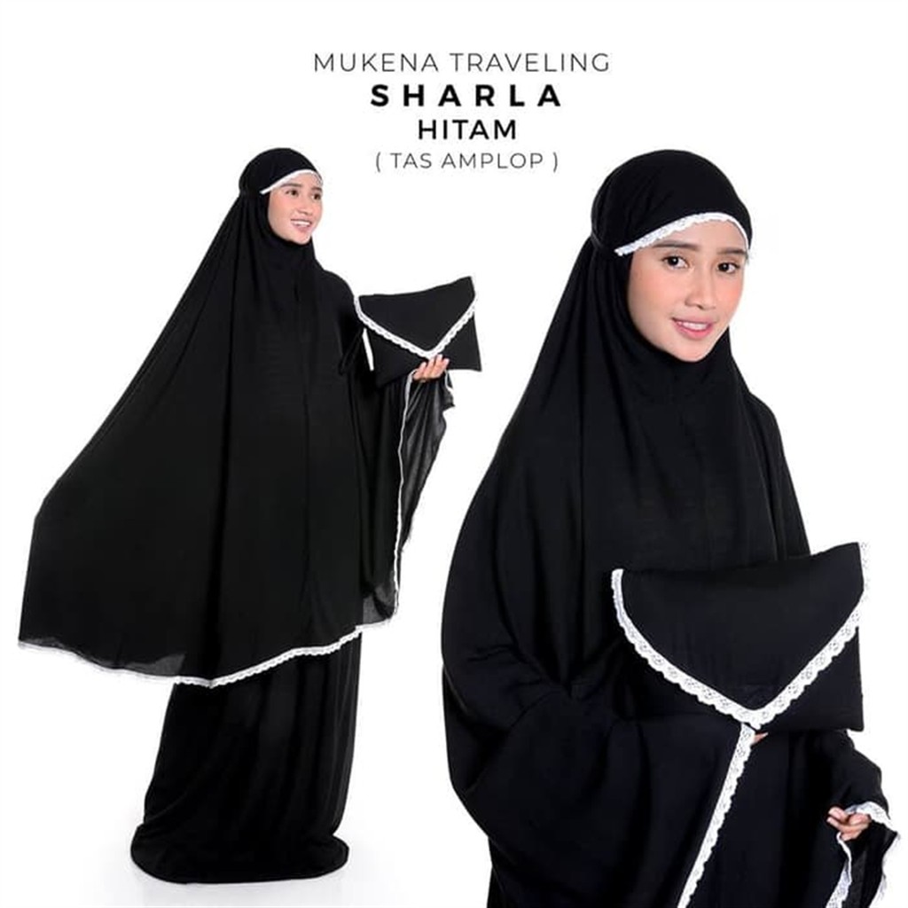 Mukena Jumbo Murah Mukenah Dewasa Polos Putih Hitam Bahan Rayon Janger Adem Motif Cantik Sharla