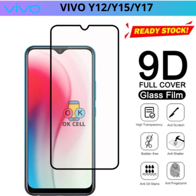 Tempered Glass 5D 9D Vivo Y12.Y15 Y17 TG Anti Gores Kaca Full Layar Guard Screen Protector Premium