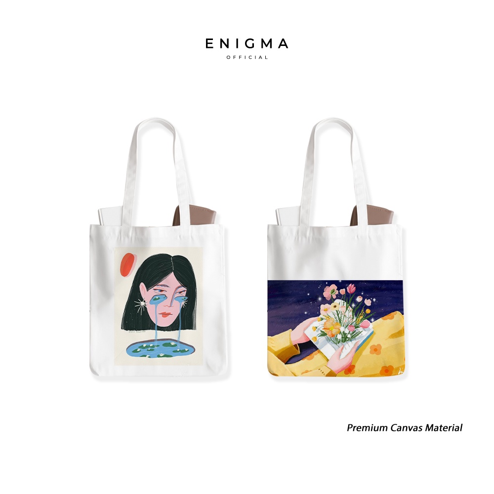 Totebag kanvas premium material original enigma tote bag wanita