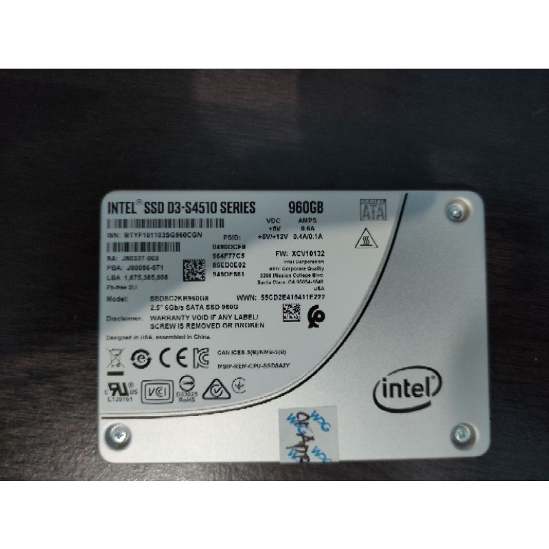 Intel SSD D3-S4510 2.5 Inch SATA 6Gb/s 1.92TB - 7.68TB
