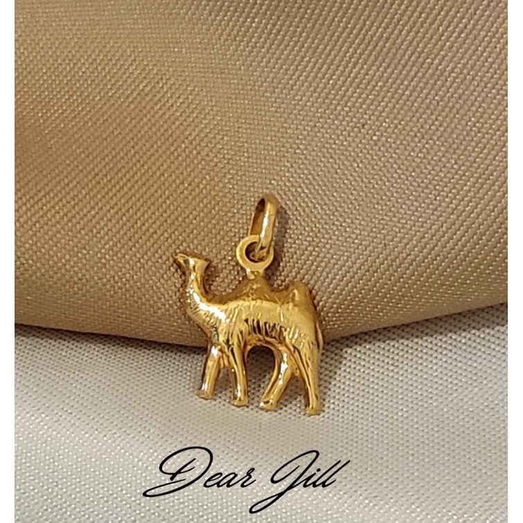 CAMEL gold pendant 18k liontin emas asli kadar 750 perhiasan wanita jewelry yellow gold
