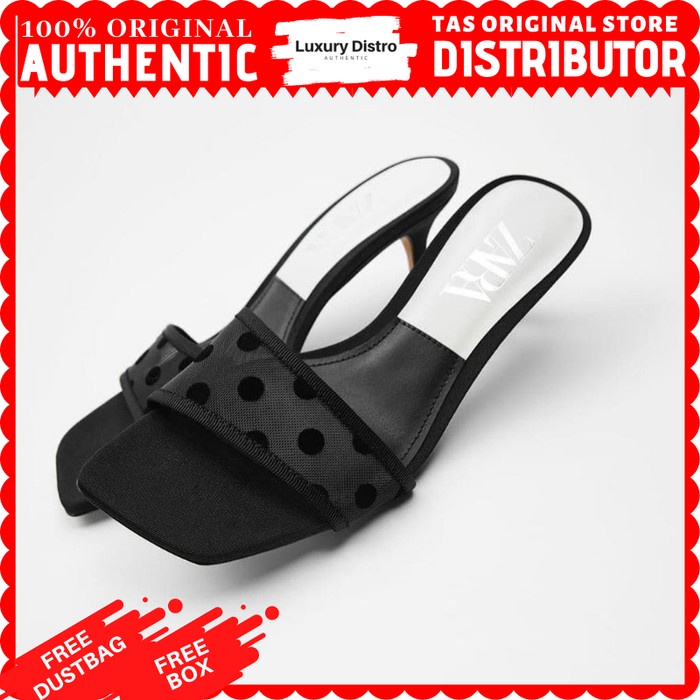 Ready Stok Sepatu high Heels Zara Polkado Original Store Authentic - 35