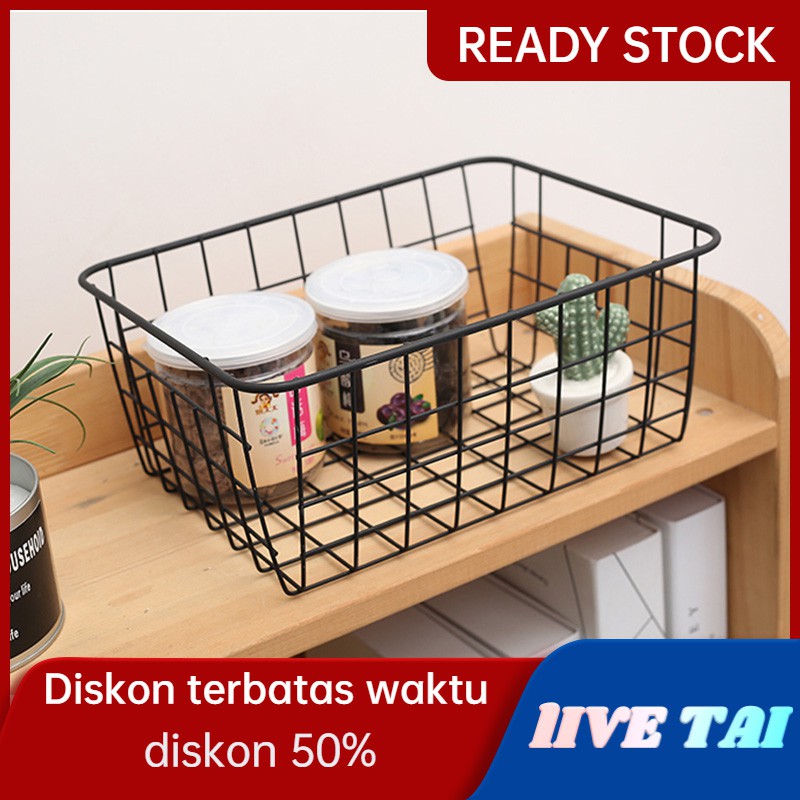 LIVETAI Keranjang penyimpanan/penyimpanan besi/kotak penyimpanan