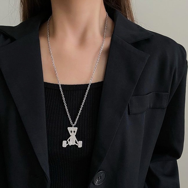 Jepang dan Korea ins Xue Zhiqian gaya yang sama Kertas Tas Kalung dengan diamond boneka liontin hip